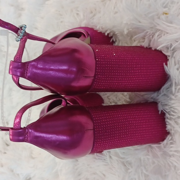 Circus NY Sam Edelman Womens Bailey Jewel Pink Platform Heels Shoes SZ 9.5 - Picture 10 of 16